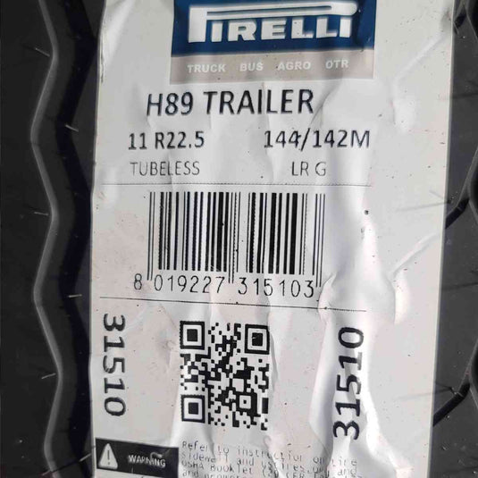 11R22.5 Pirelli 14PR H89 Trailer144/142M LR H  3151000