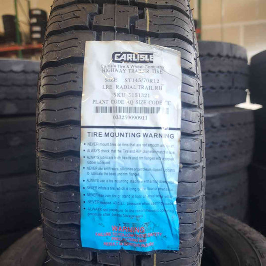 ST145/70R12 Carlisle 12Ply LRE Radial Trailer Load C 5151321