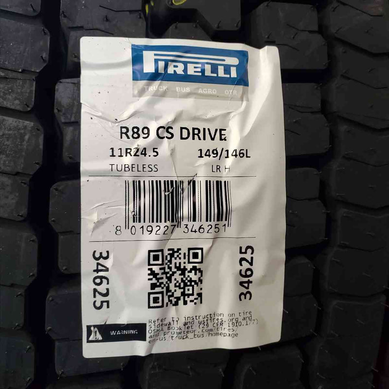 Load image into Gallery viewer, 11R24.5 Pirelli 149/146L R89 Closed Shoulder Drive LR H 16PR
